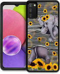 for Samsung Galaxy S20 FE Case, Cute Little Elephant Sunflower White Line Art by FKBRCL4U