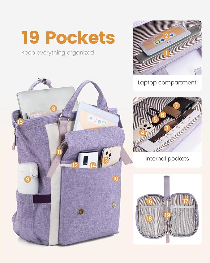 LOVEVOOK Extra Large Backpack for Women, 18 Inch Travel Laptop Backpack - Image 3