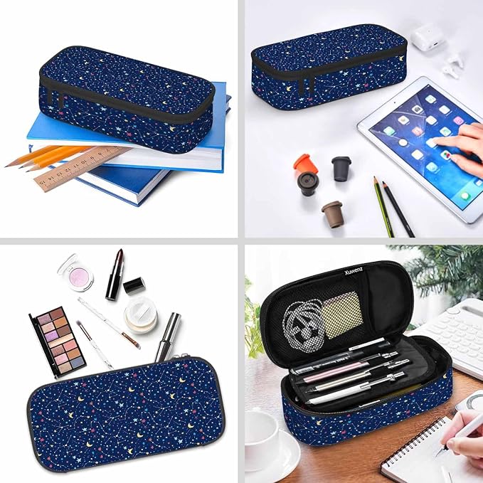 Galaxy Pencil Case Organizer Constellation Space Bright Stars Purple Stationery - Image 6