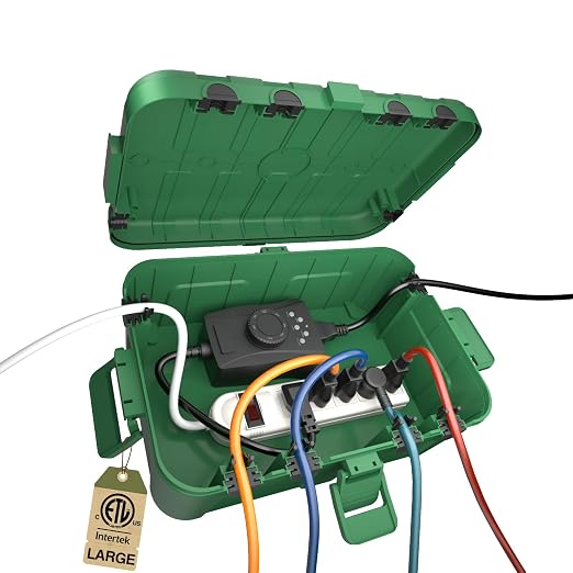 Flemoon IP54 Waterproof Electrical Box, Outdoor Plug Cover Weatherproof by FLEMOON