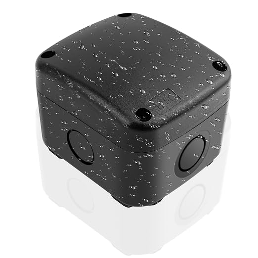 SuperInk Waterproof Black Junction Box, IP66 Outdoor Electrical Enclosure by SuperInk