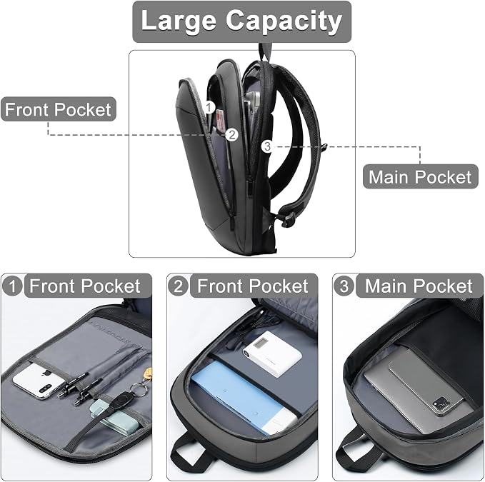hk Business Backpack for Men 17 Inch, Slim & Expandable Waterproof Travel - Image 4