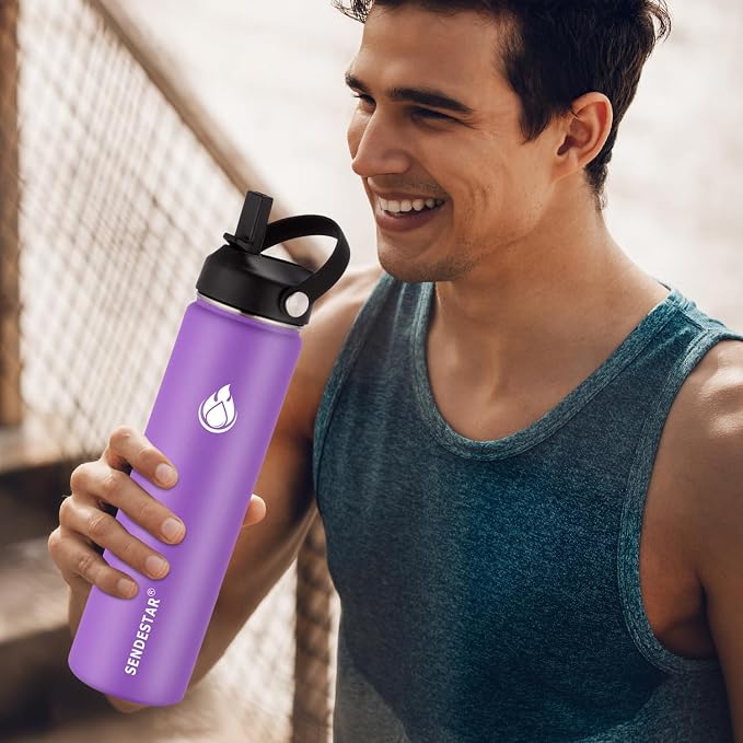 SENDESTAR Stainless Steel Water Bottle, Wide Mouth Water Bottle 24 oz - Image 4