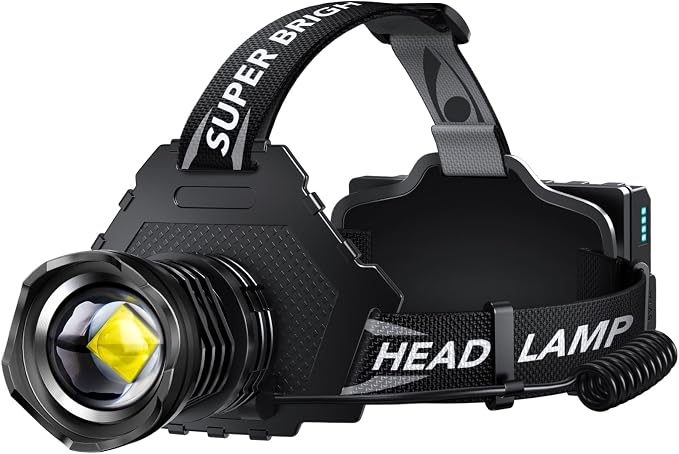 AKNEAR Rechargeable LED Headlamp Super Bright, 99000 High Lumens Head Lamp by AKNEARHeadlampRechargeable