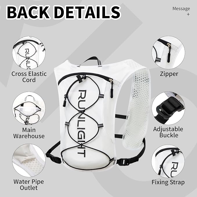 Runlight Running Vest for Women Men Lightweight Hydration Backpack Pack - Image 4