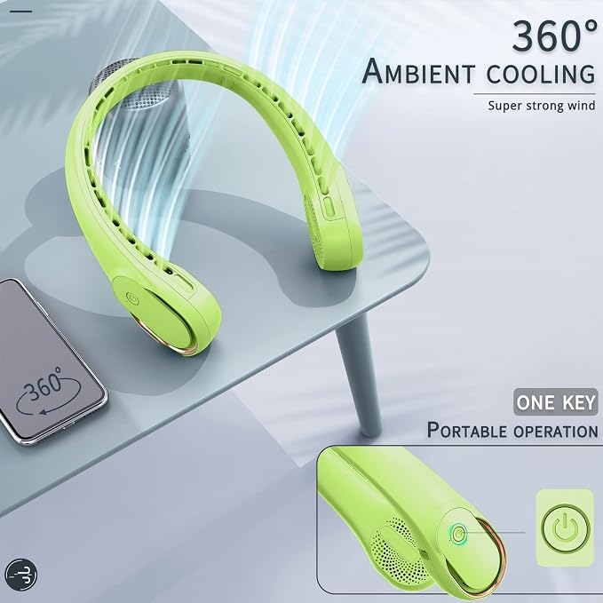 ASNUG Portable Neck Fan, Bladeless Neck Fan, USB Rechargeable Personal Fan - Image 5