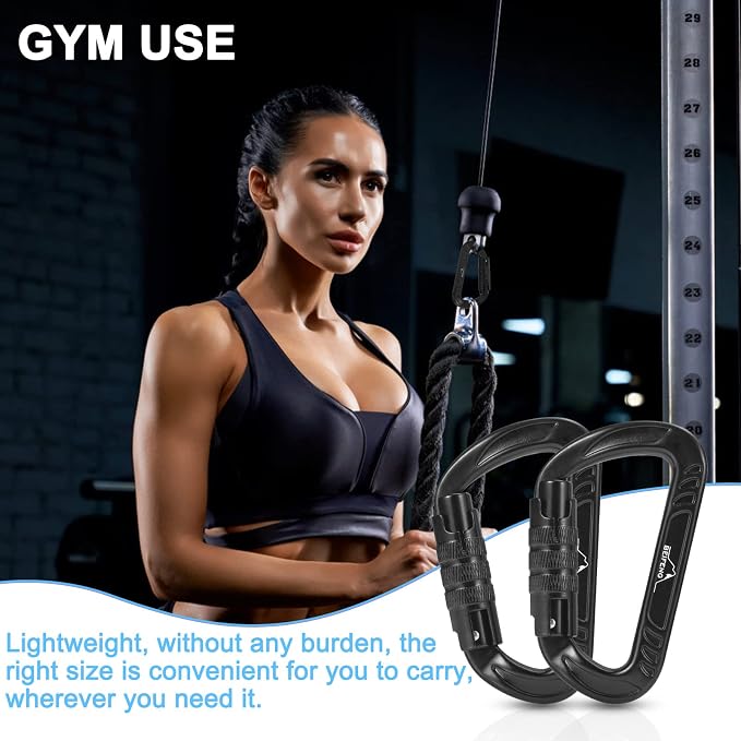 BEIFENG Heavy Duty Lightweight Locking Carabiner Clips D Ring - Image 7