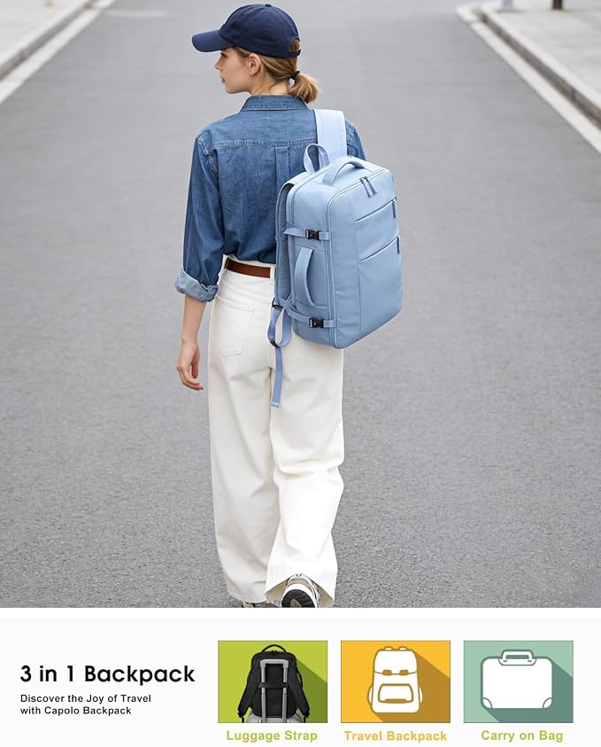 Capolo Travel Backpack for Women Men Waterproof Laptop Backpack Airlines - Image 2