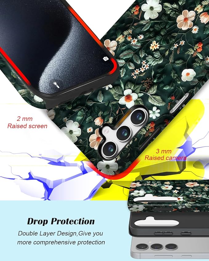 Compatible for Samsung Galaxy S25 5G Case, Dual Layer Heavy Duty 2 in 1 - Image 3