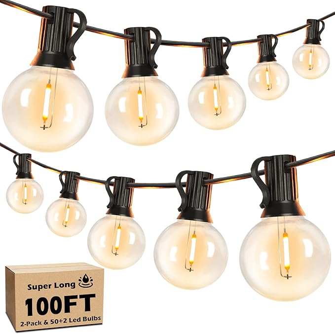 100FT LED Outdoor String Lights Patio Light by Brightever