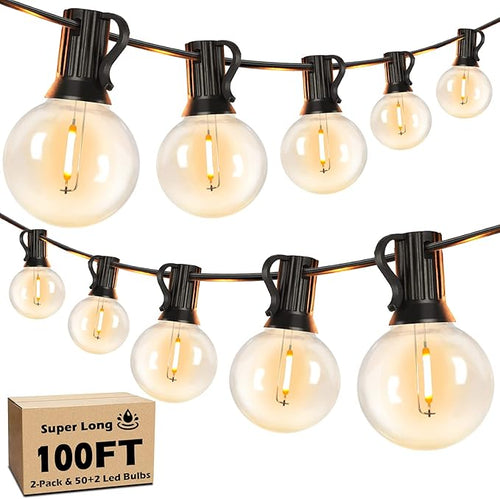 100FT LED Outdoor String Lights Patio Light by Brightever