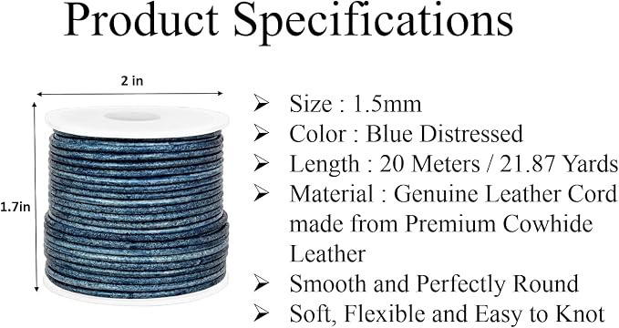 GENIQUE Real/Genuine Round Leather String Cord - Image 3