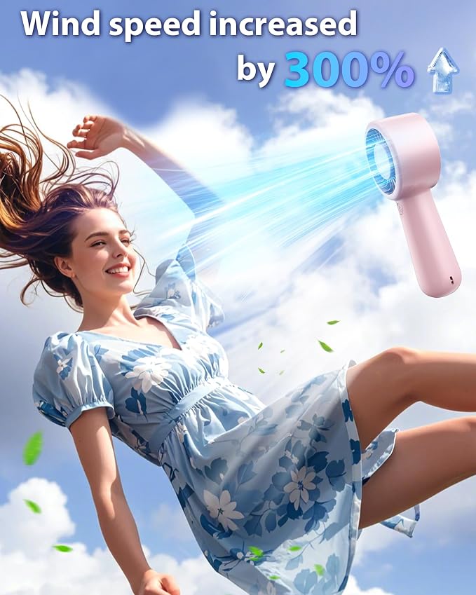 Portable Handheld Fan Personal Small Turbo Hand Fan Powerful, USB Rechargeable - Image 2