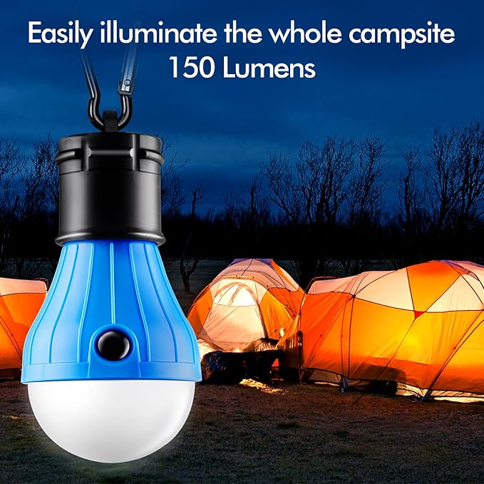 FLY2SKY Tent Lamp Portable LED Tent Lights Blue 5 Packs Hook Hurricane - Image 2