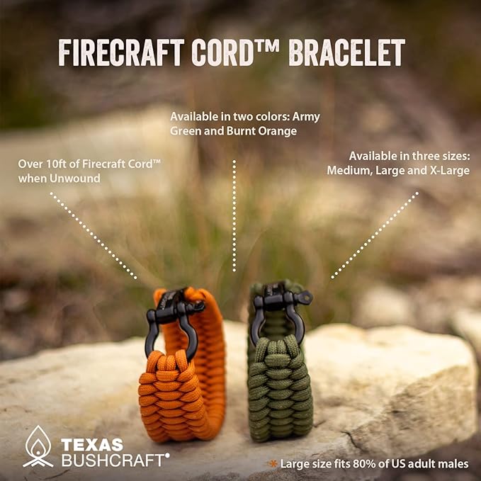 Texas Bushcraft Firecraft Cord Survival Bracelet – Paracord Bracelet - Image 6