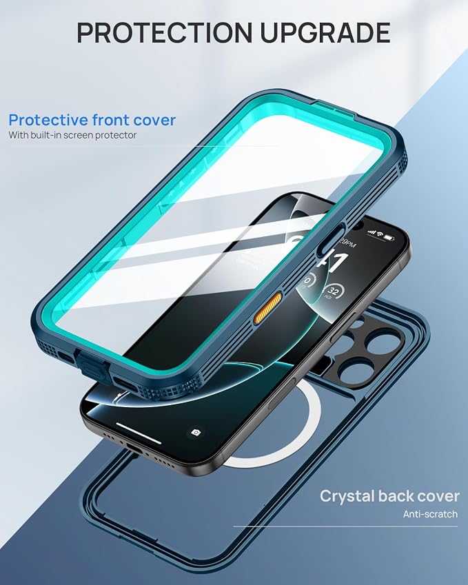 Lanhiem Magnetic for iPhone 16 Pro Max Case, IP68 Waterproof Dustproof Case - Image 6