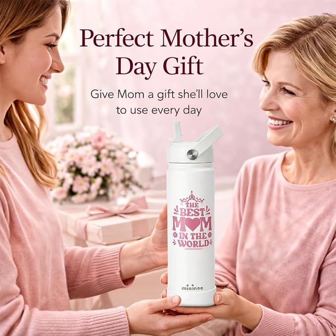 mininoo Mothers Day Gifts for Mom, 24 oz Insulated Stainless Steel Water Bottle - Image 5