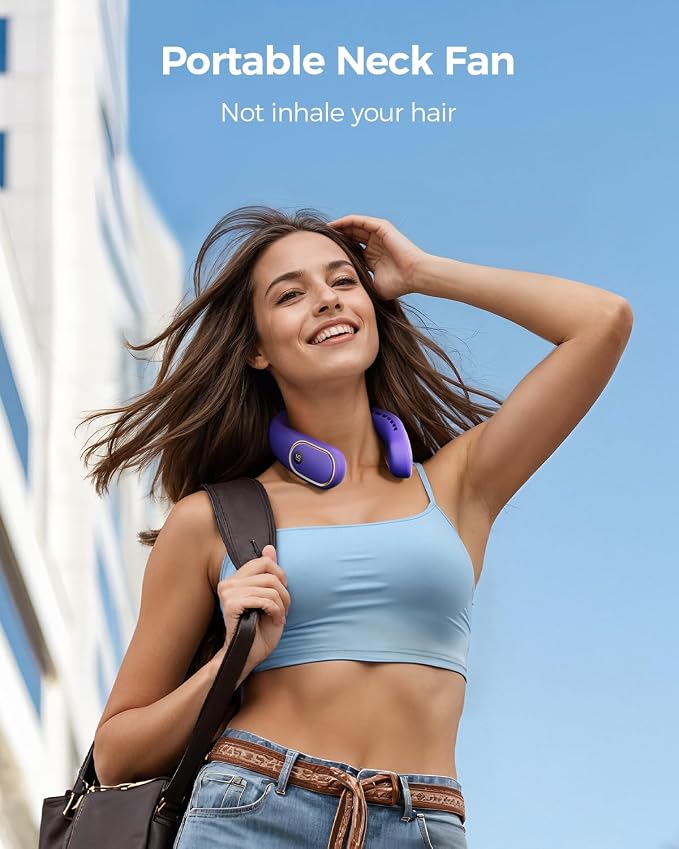 SHEWIND Portable Neck Fan - 5000mAh Rechargeable Hands-Free Wearable Fan | 4 - Image 2