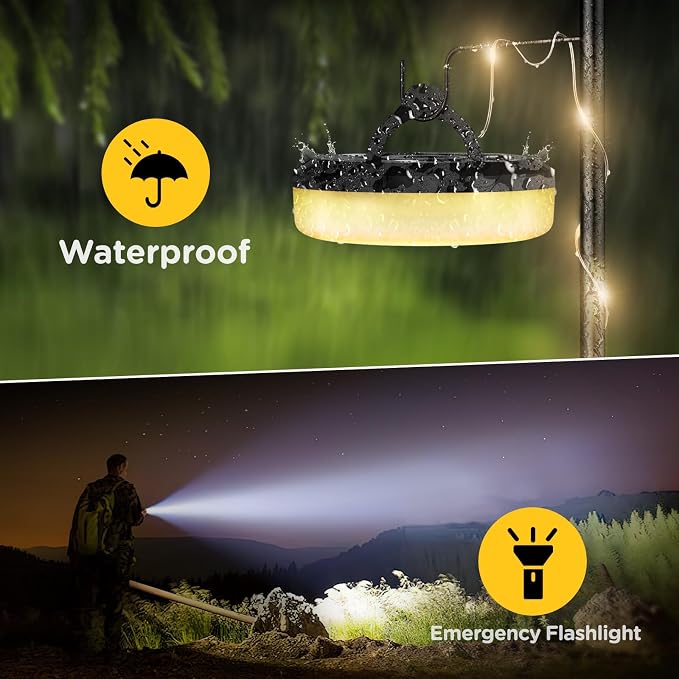 OGERY Camping String Lights, 4 in 1 Quick Storage 32.8FT Rechargeable Tent - Image 6