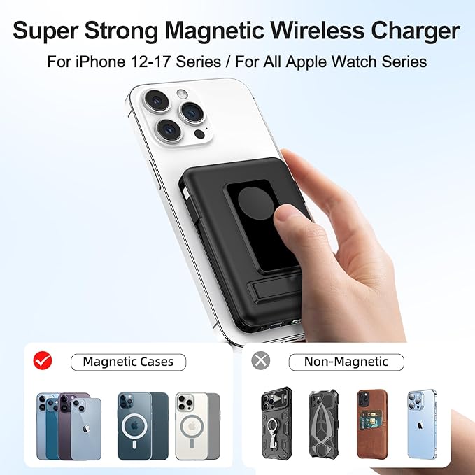 Magnetic Portable Charger, 10000mAh Wireless Power Bank - Image 6
