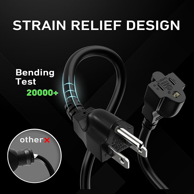 LUCKY TL Indoor Outdoor Extension Cord, 14/3 Gauge Black Long Extension Cord - Image 2