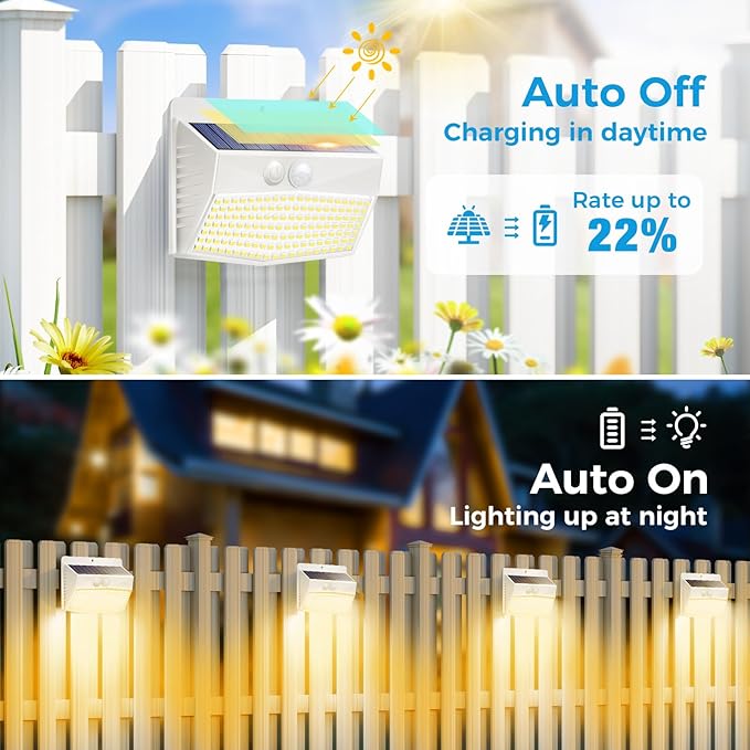 Peasur 16 Packs Solar Outdoor Lights Motion Sensor Solar Security Lights - Image 2