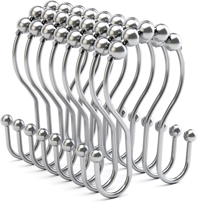 Bathway Shower Curtain Hooks Chrome Shower Curtain Rings Rust Proof, Smooth by Bathway