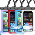 4 Pack Multicolor Universal Waterproof Phone Pouch, Large Phone Waterproof Case by Famoby