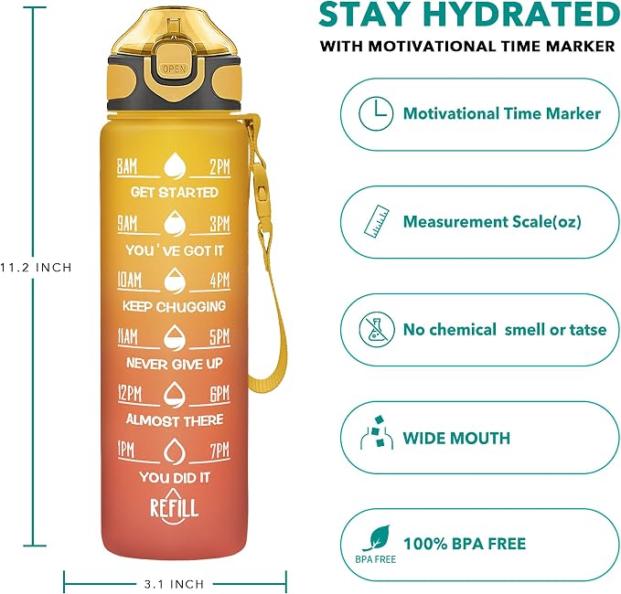 Enerbone 32 oz Drinking Water Bottle - Image 2