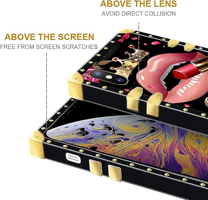 Compatible with iPhone XR Case, Glitter Red Rose Queen Leopard Lipstick Luxury - Image 7