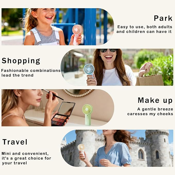 4 Pack Mini Portable Fan - Image 5