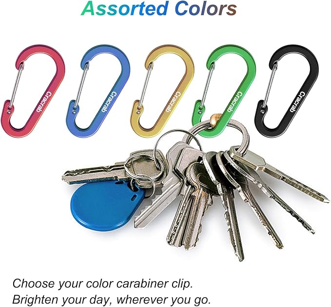 12Pcs Carabiner Clips Assorted Sizes Pack, Includes Small Medium Large - Image 5