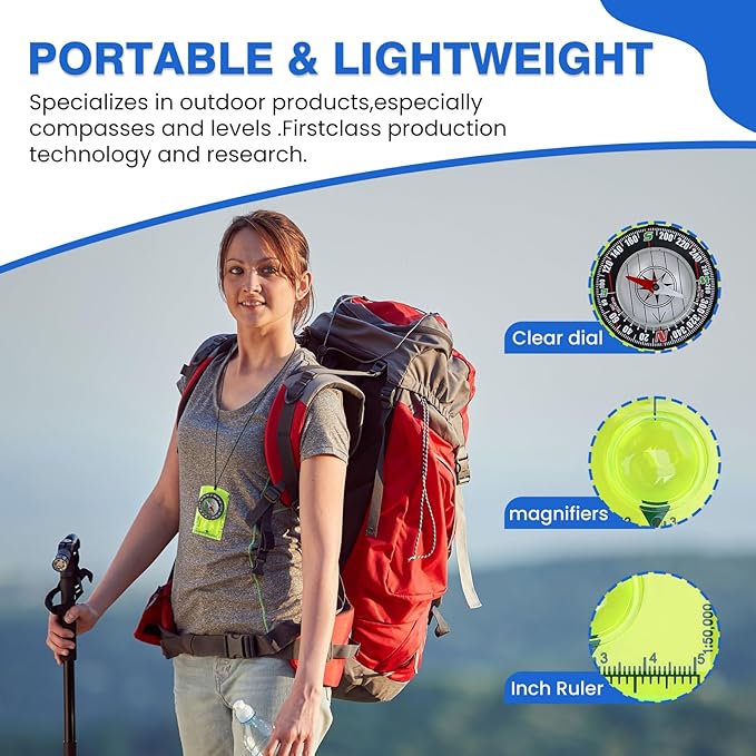 Orienteering Compass, Hiking Survival Compas, Compasses Kids - Image 4