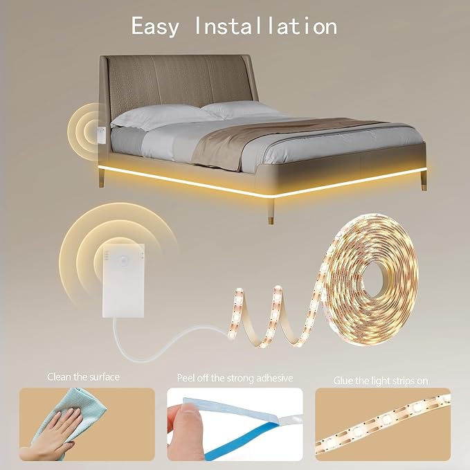 echosari Battery Operated Motion Sensor Cabinet Strip Lights, 9.8Ft 90 LED - Image 7