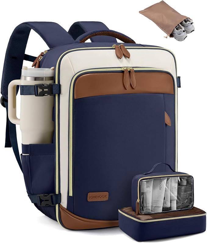 LOVEVOOK 50L Travel Backpack Carry On Airline Approved, Large Backpack by LOVEVOOK