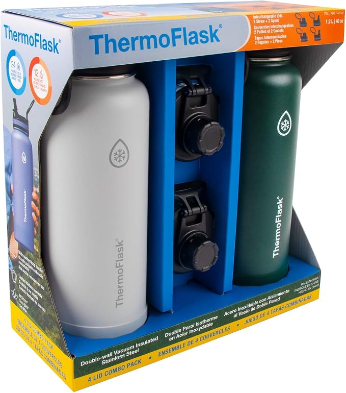 ThermoFlask Stainless Steel Water Bottles 2-Pack - Image 2