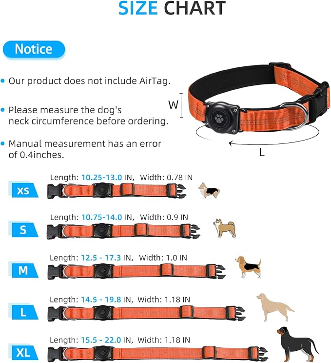 Upgraded AirTag Dog Collar, IP68 Waterproof Air Tag Dog Collar Holder, - Image 6