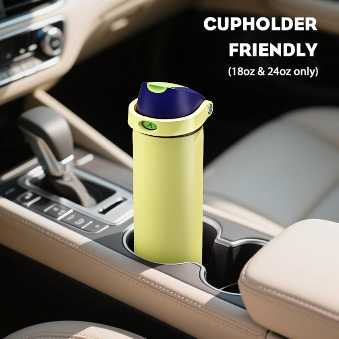 POWCAN 18 oz Insulated Stainless Steel Water Bottle: 2-in-1 Push-Button Spout & - Image 5