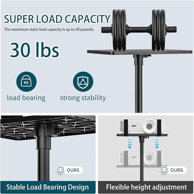 GLEAM Projector Stand Tripod from 23" to 51", Laptop Tripod Stand - Image 3