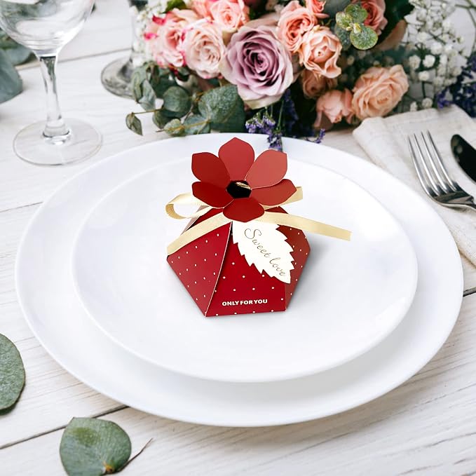 48Pcs Party Favor Candy Box, Petal Shaped Gift Candy Box - Image 7