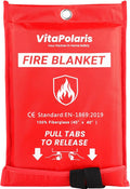 Heavy-Duty Emergency Fire Blanket, 1 Pack – Fireproof Fiberglass Blanket by VitaPolaris