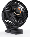 TUNISE Mini Clip on Fan, Battery Operated Desk Fan, Digital display，3 Speeds by TUNISE