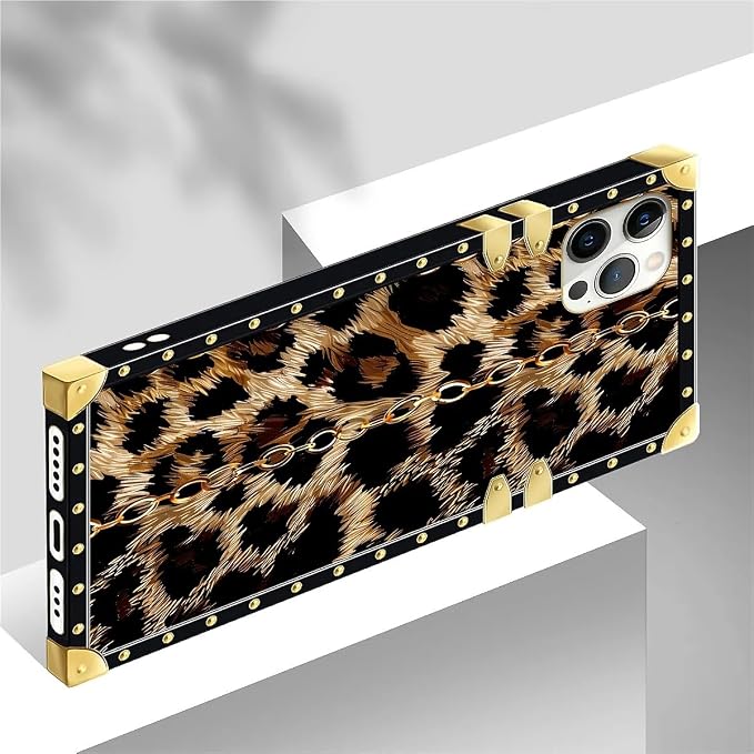 Compatible with iPhone 12 Pro Max Case, Seamless Gold Chain Leopard Luxury - Image 4