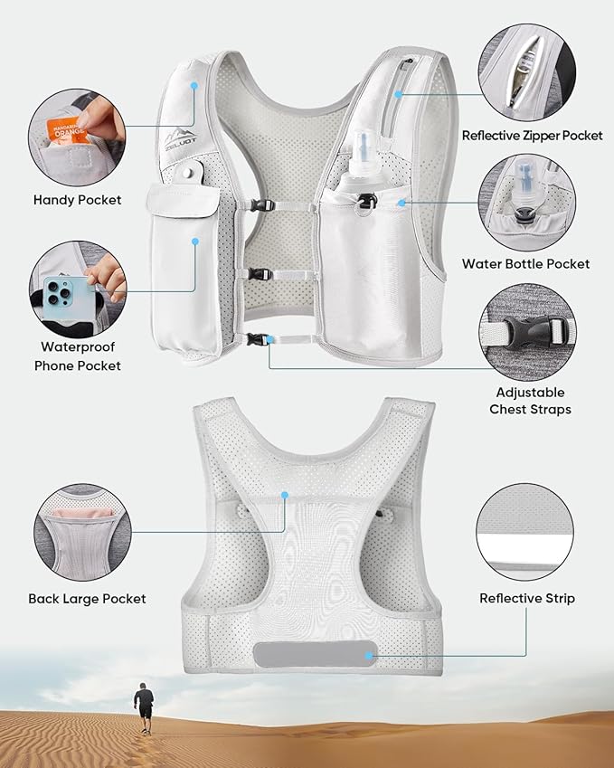 Zelvot Running Vest for Women Men, USA Original Patent, Adjustable Chest Straps - Image 6