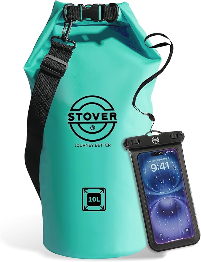 STOVER 5/10/25/30/40/55L Waterproof Dry Bag- Roll-Top Backpack w/Phone Case- by STOVER
