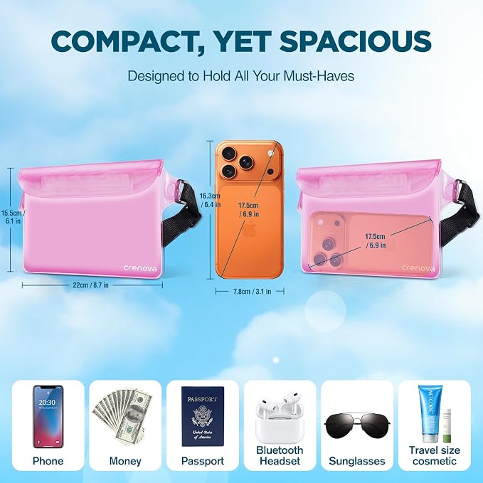Waterproof Fanny Pack for Women, Waterproof Pouch for Phone Passport Purse - Image 4