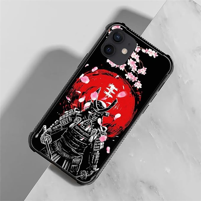 for iPhone 12 Mini Case, Sakura Japanese Samurai Pattern Graphic Design Girl - Image 2
