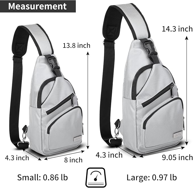 AMJ Crossbody Sling Bag Men Women, Casual Shoulder Backpack, Chest Daypack - Image 2