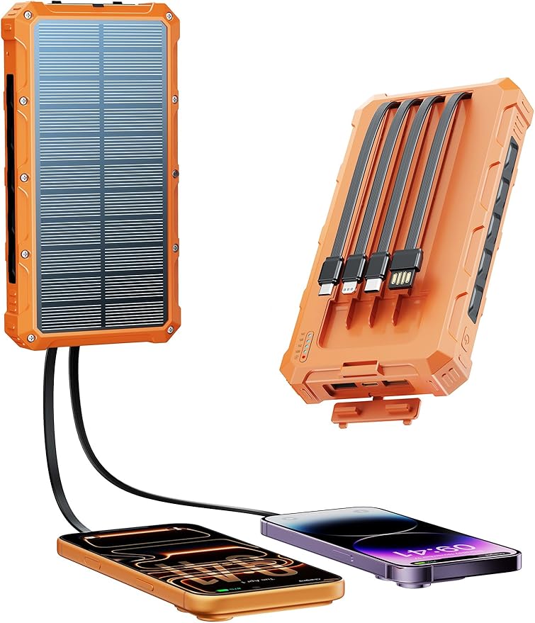 Solar-Charger-Power-Bank - 20000mah Solar Powered Battery Charger Cell Phone by Unknown