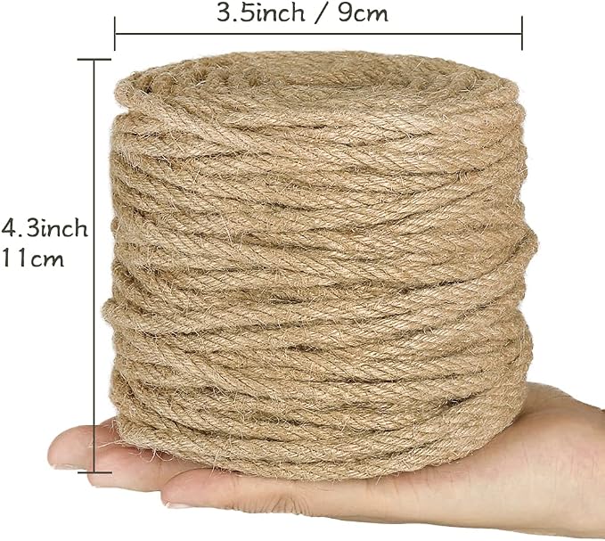 Tenn Well 5mm Jute Rope, 164 Feet 4Ply Twisted Thick Twine Rope - Image 5